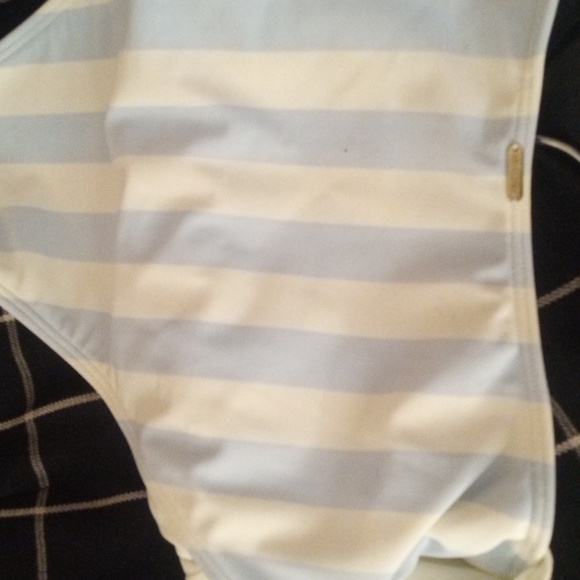 Hollister Swim One Piece Swimsuit Women Sz S White Blue Tie Front Cut Out - Picture 10 of 10